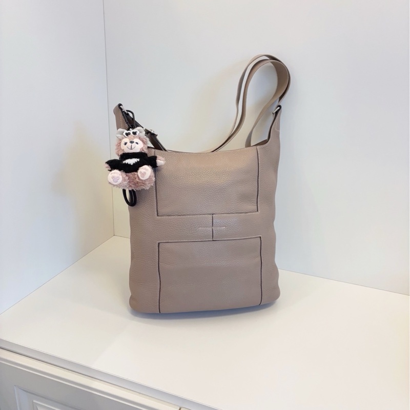 🐎Hermes愛馬仕|Vintage絕版Good News大象灰全皮水桶斜挎包|98新-1