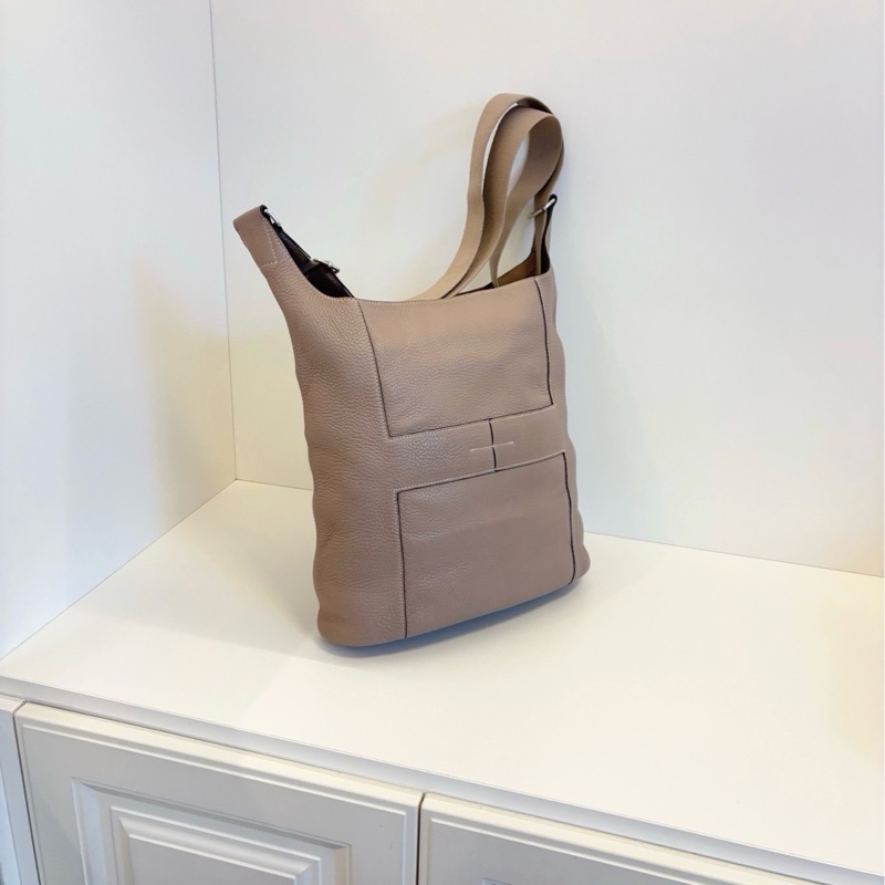 🐎Hermes愛馬仕|Vintage絕版Good News大象灰全皮水桶斜挎包|98新-2