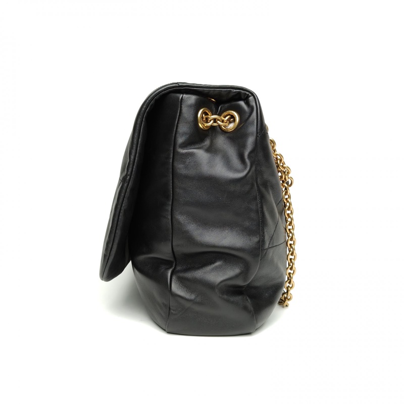 SAINT LAURENT JAMIE43Logo標識鏈條單肩包黑色羊皮金扣-1