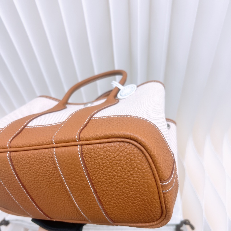 全新 Hermes mini garden party 金棕帆布迷你花園包 K-3