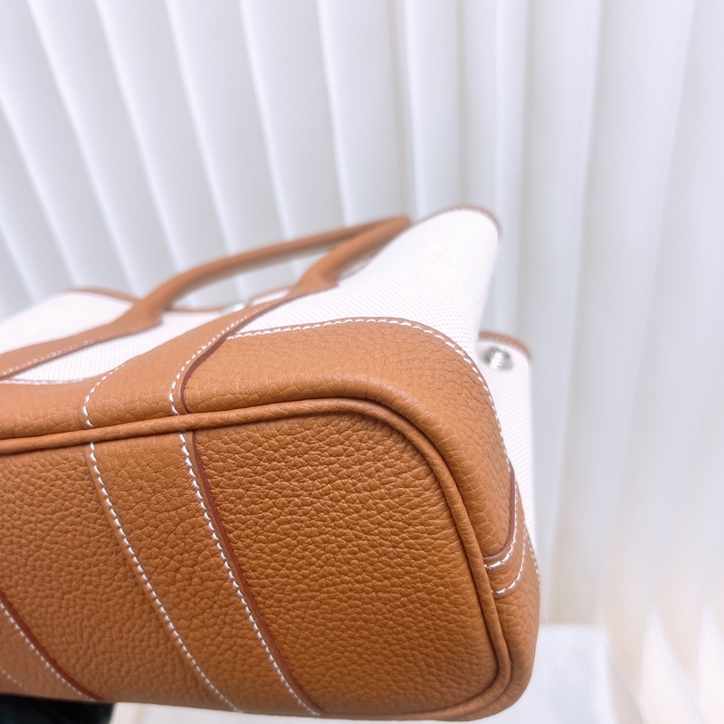全新 Hermes mini garden party 金棕帆布迷你花園包 K-7