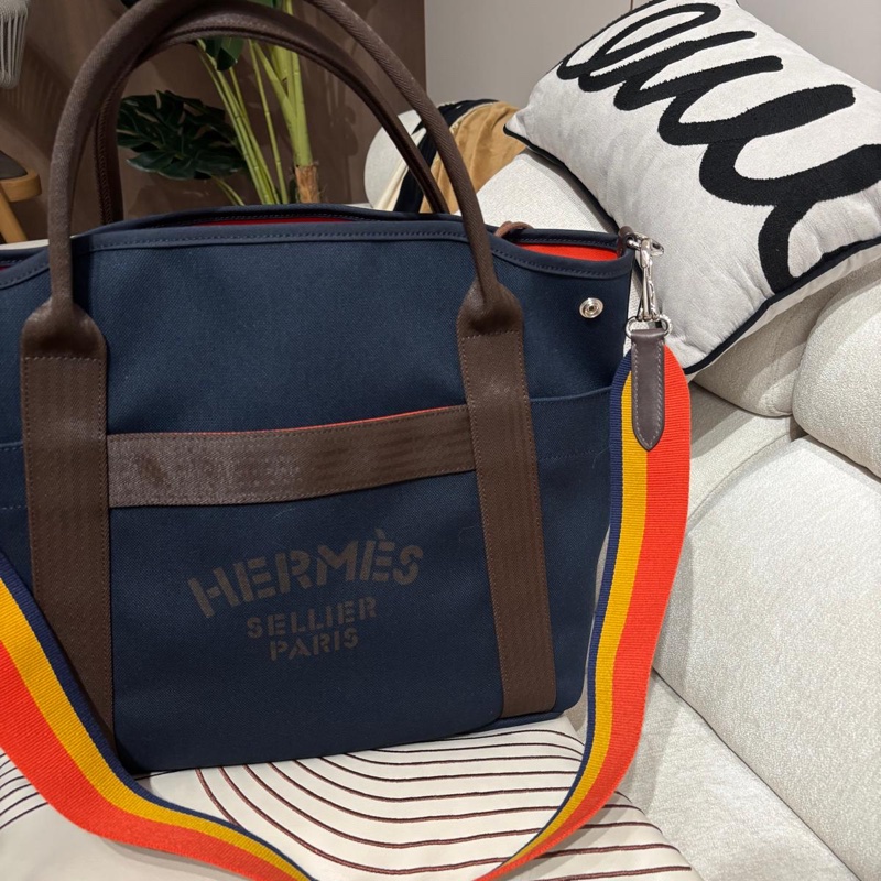 HERMES Grooming tote bag Stamp C shoulder bag-8