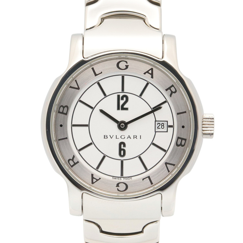 寶格麗 (Bulgari) Solo Tempo 系列腕錶,不鏽鋼材質,女士款,白色 (ST29S)-0