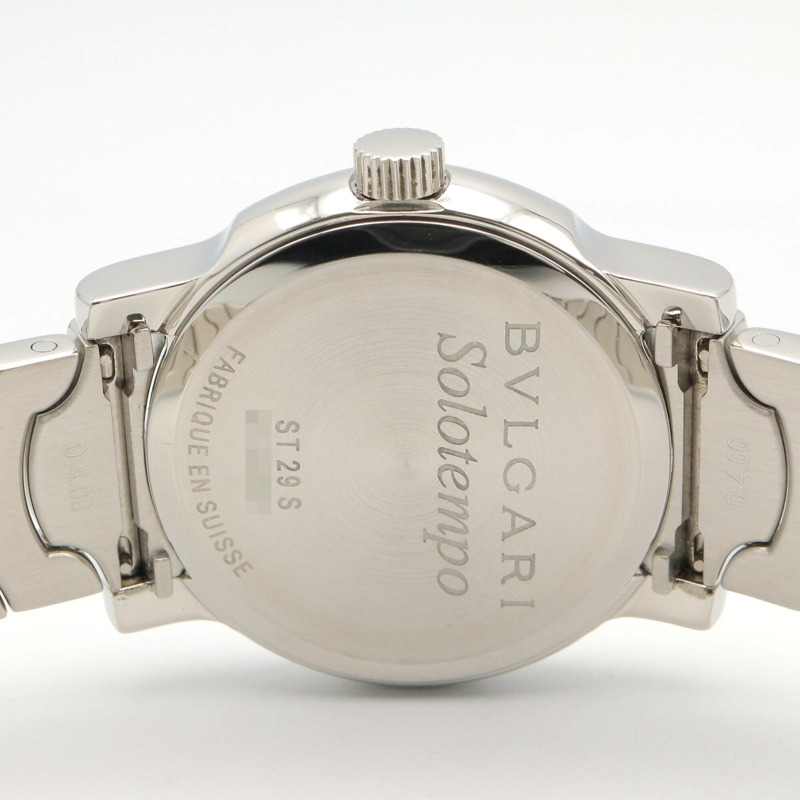 寶格麗 (Bulgari) Solo Tempo 系列腕錶,不鏽鋼材質,女士款,白色 (ST29S)-4