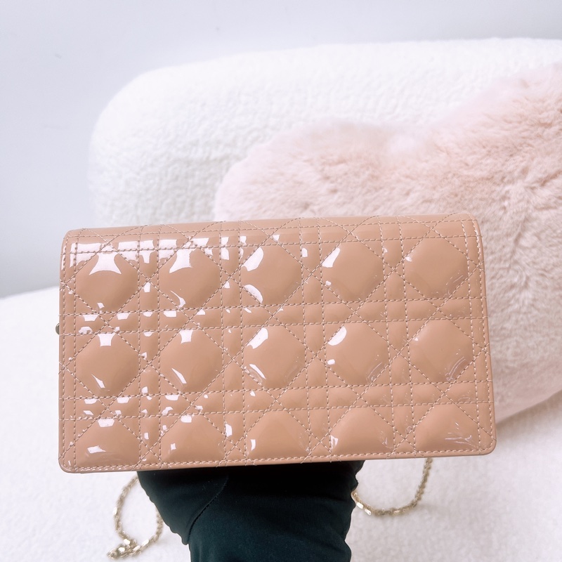 Dior lady dior pouch woc 米色漆皮-1