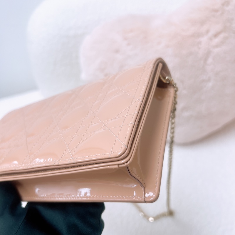 Dior lady dior pouch woc 米色漆皮-3