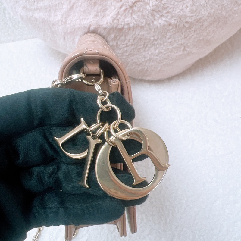 Dior lady dior pouch woc 米色漆皮-6