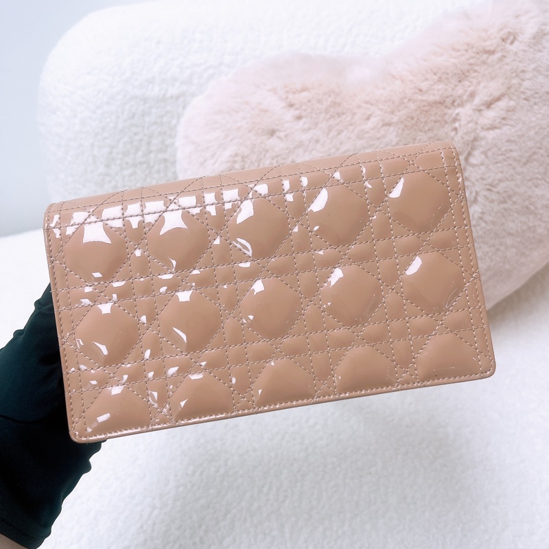 Dior lady dior pouch woc 米色漆皮-7