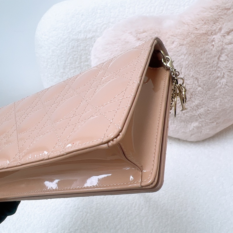 Dior lady dior pouch woc 米色漆皮-8