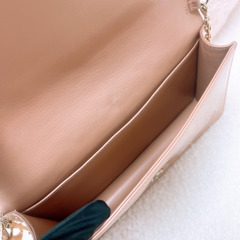 Dior lady dior pouch woc 米色漆皮-13