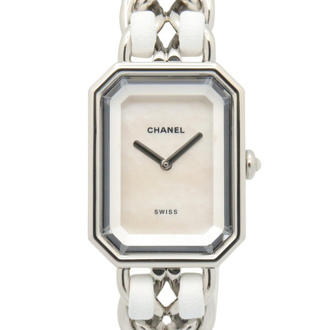 香奈兒 (Chanel) CHANEL Première M 系列腕錶，不鏽鋼錶殼，皮革錶帶，女士款，白色錶盤/白色錶殼，H1639