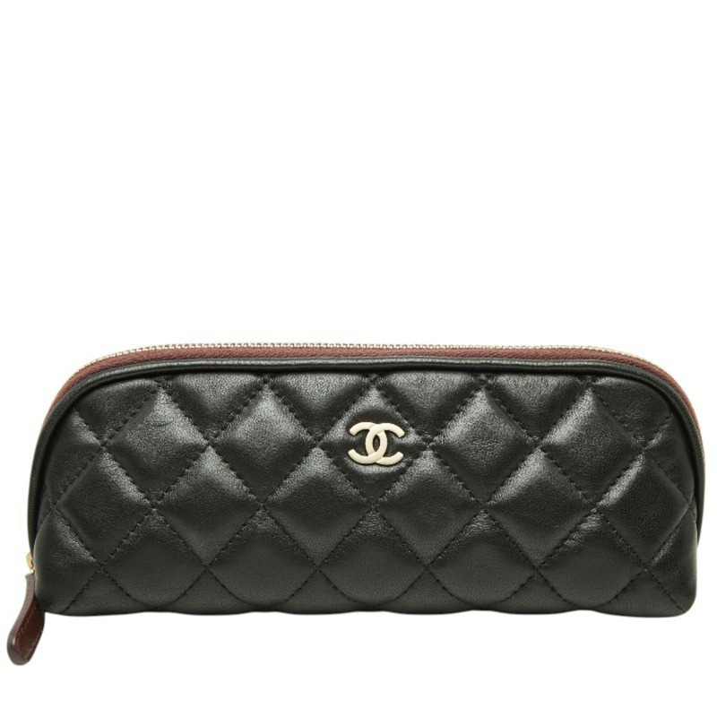 香奈兒 (Chanel) Matelassé Coco Mark 化妝包/手袋 黑色羊皮 女士 CHANEL-0