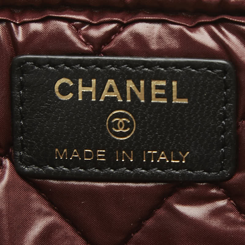 香奈兒 (Chanel) Matelassé Coco Mark 化妝包/手袋 黑色羊皮 女士 CHANEL-8