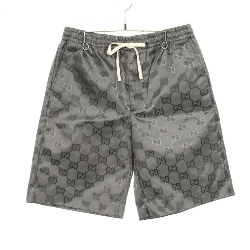 GUCCI GG Monogram Off-the-Grid 男士長褲 654859 尼龍灰 #46 二手-0