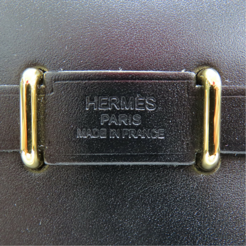 灰/黑色 帆布 Herbag Zip 20 Mini 肩背包 W刻 金釦【HERMES 愛馬仕】 H085414CCAF-5