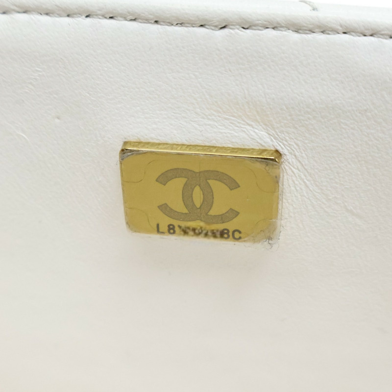 白色 菱格紋 羊皮 鍊帶 肩背包【CHANEL 香奈兒】 AS4553-6