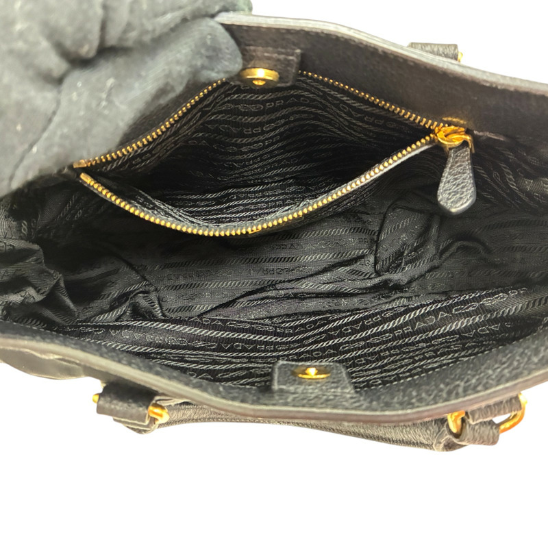 黑色 牛皮/尼龍 肩背包【PRADA 普拉達】-2