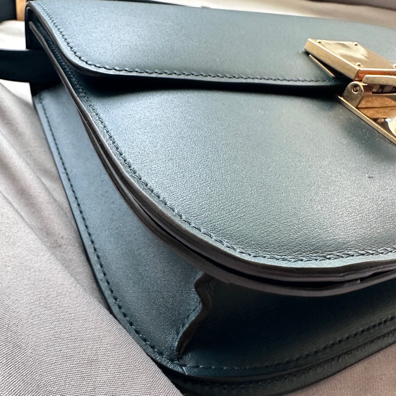 CELINE Classic Box|墨綠法式質感金釦包-6