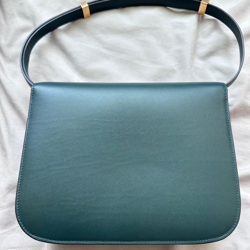 CELINE Classic Box|墨綠法式質感金釦包-8