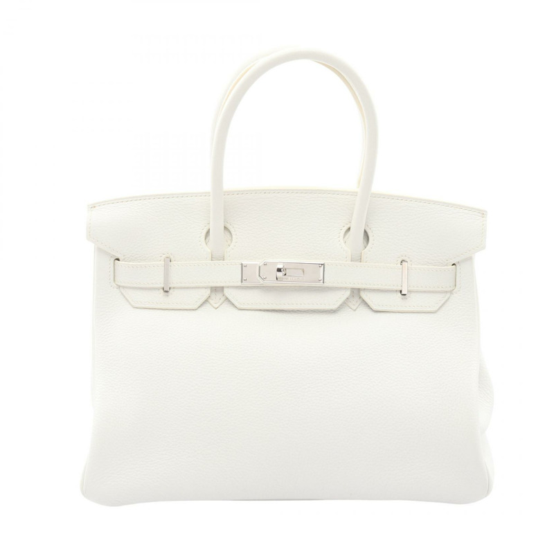 愛馬仕 Birkin 30 手提包 Taurillon Clemence 白色 二手女士-0