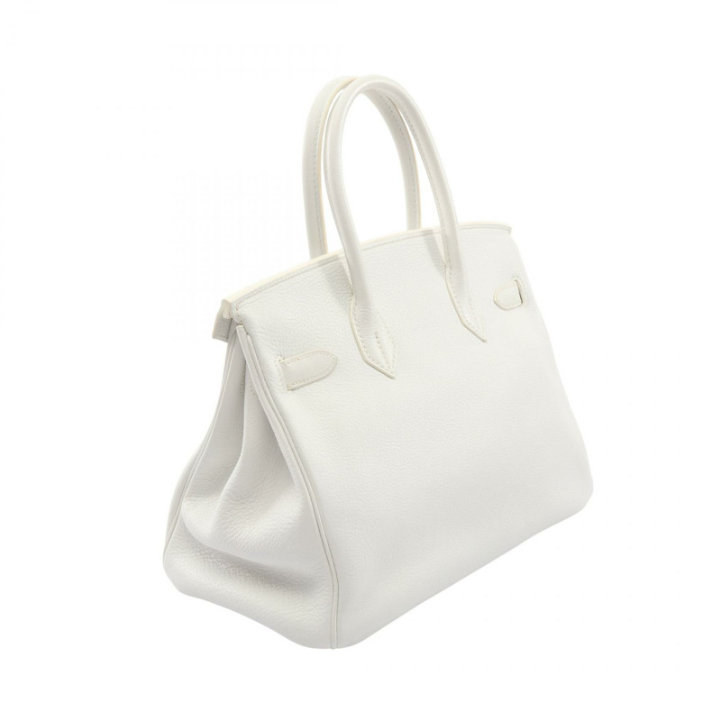 愛馬仕 Birkin 30 手提包 Taurillon Clemence 白色 二手女士-1