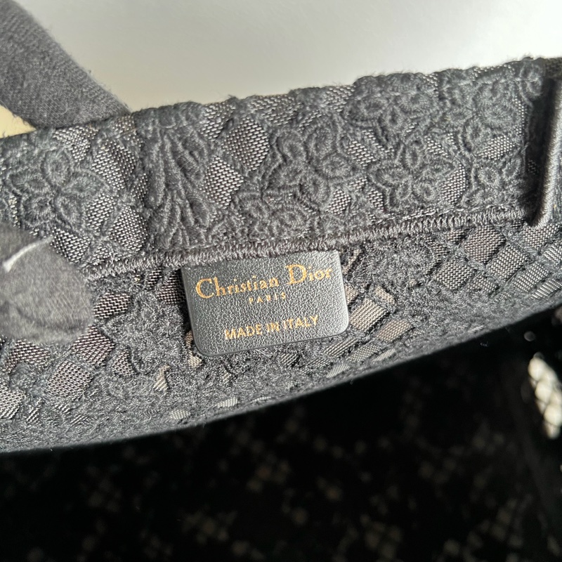 Christian Dior 的黑色蕾絲蝴蝶刺繡 Book Tote 手提包 二手美包-10