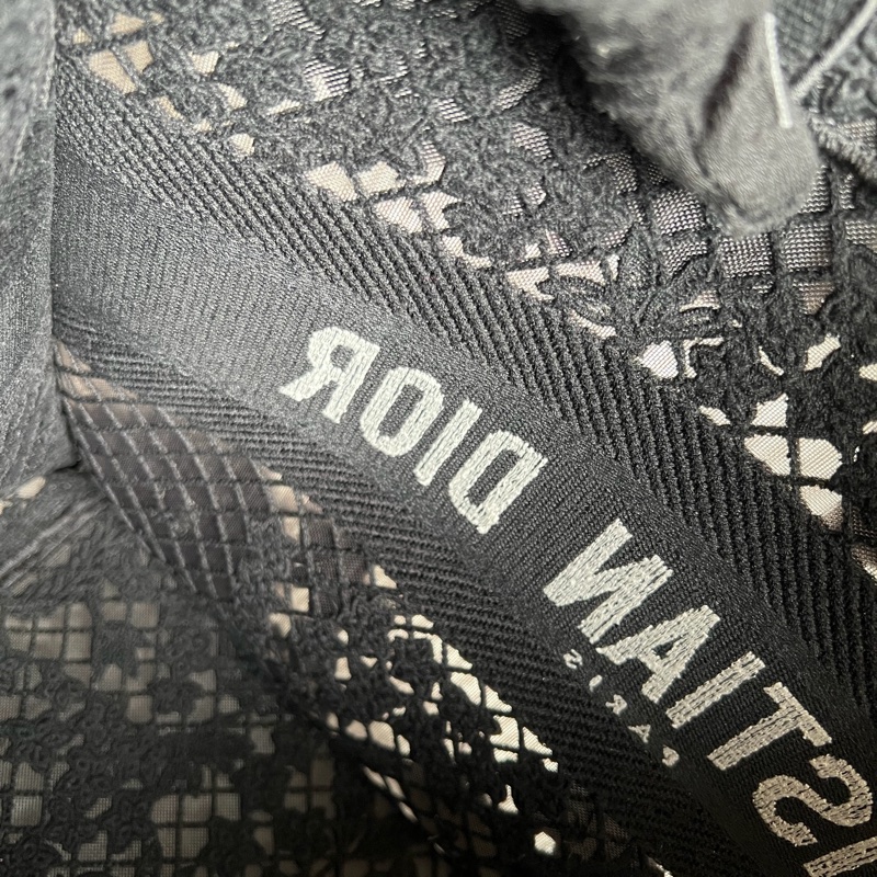 Christian Dior 的黑色蕾絲蝴蝶刺繡 Book Tote 手提包 二手美包-12