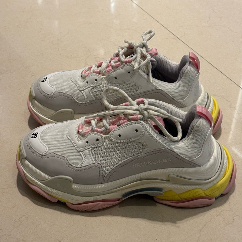 Balenciaga 粉黃底老爹鞋39號-1