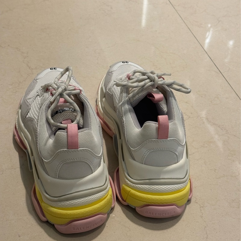 Balenciaga 粉黃底老爹鞋39號-3