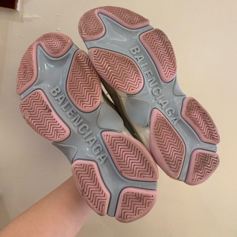 Balenciaga 粉黃底老爹鞋39號-4