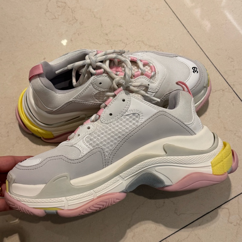 Balenciaga 粉黃底老爹鞋39號-7