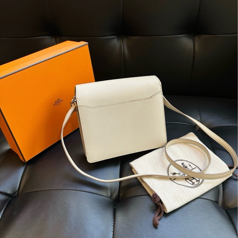 🐎Hermes 愛馬仕|roulis mini 豬鼻子19冰川白金扣|ec皮|98新-2