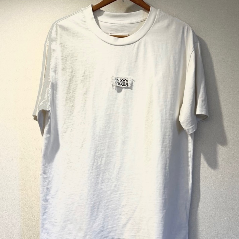 Maison Margiela 白色男44碼簡約logo短T-10