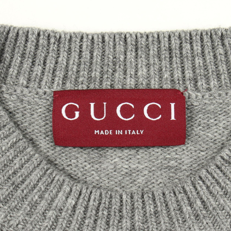 GUCCI × Yuko Higuchi Interlocking G Cat Japan Limited 針織衫 864156 羊毛 灰色 #S-2