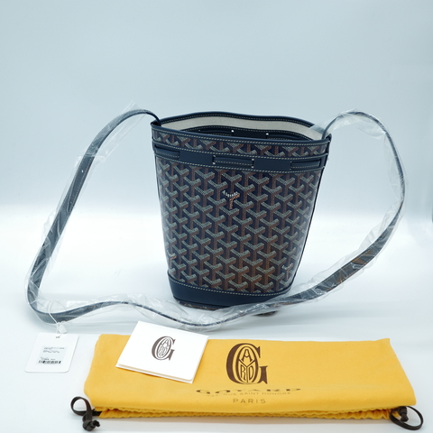 Goyard 戈雅 PEFLOT 海軍藍 束繩水桶包