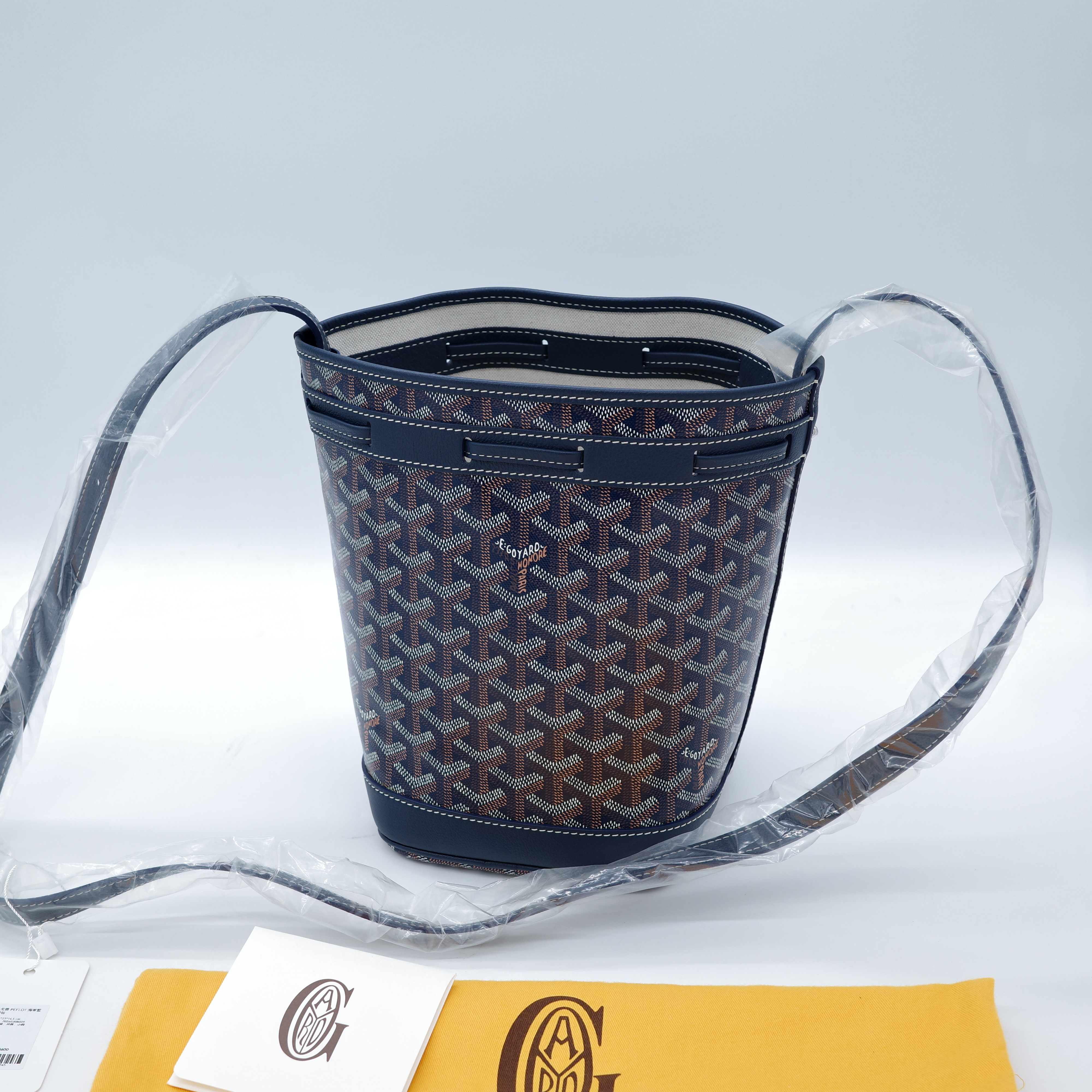 Goyard 戈雅 PEFLOT 海軍藍 束繩水桶包-2