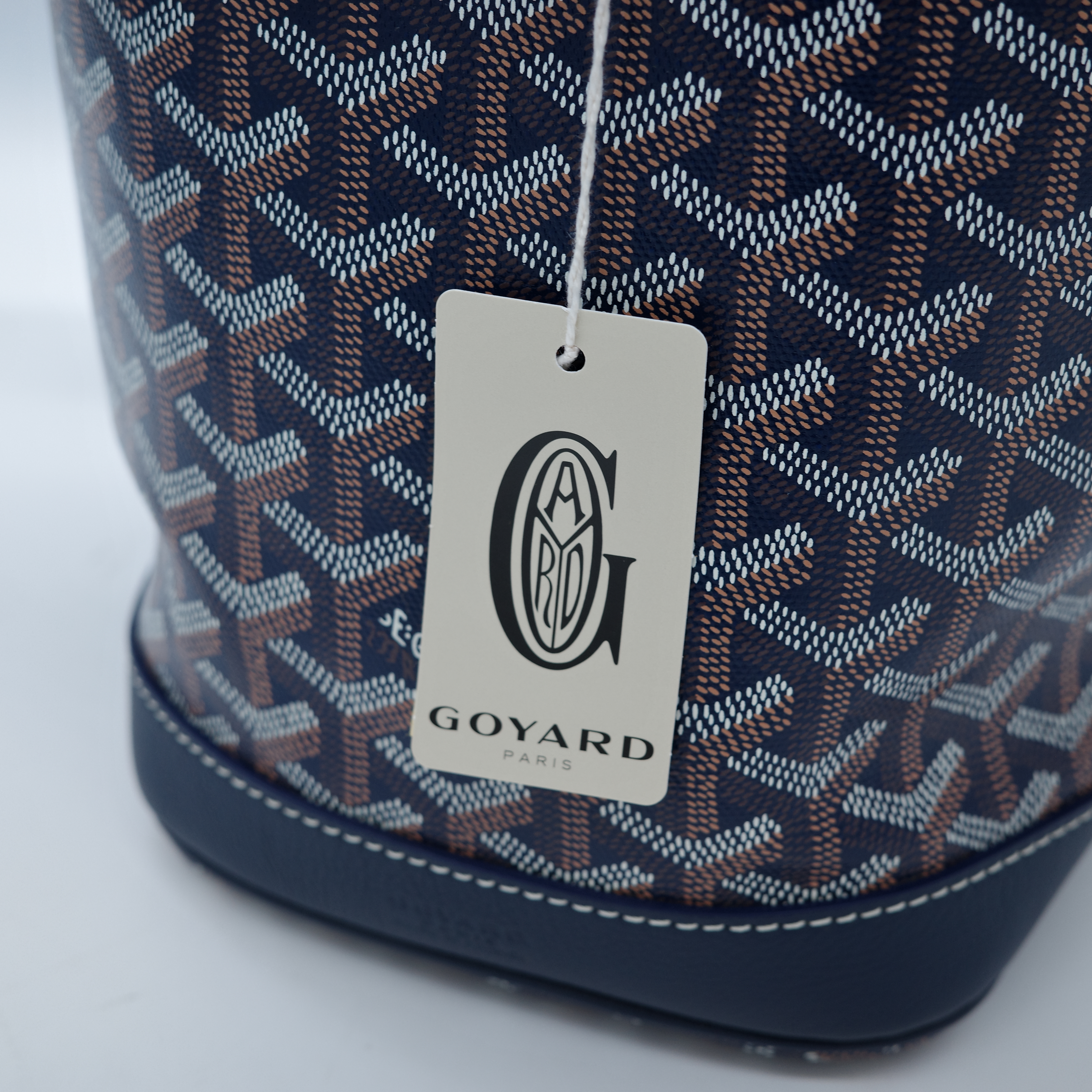 Goyard 戈雅 PEFLOT 海軍藍 束繩水桶包-7