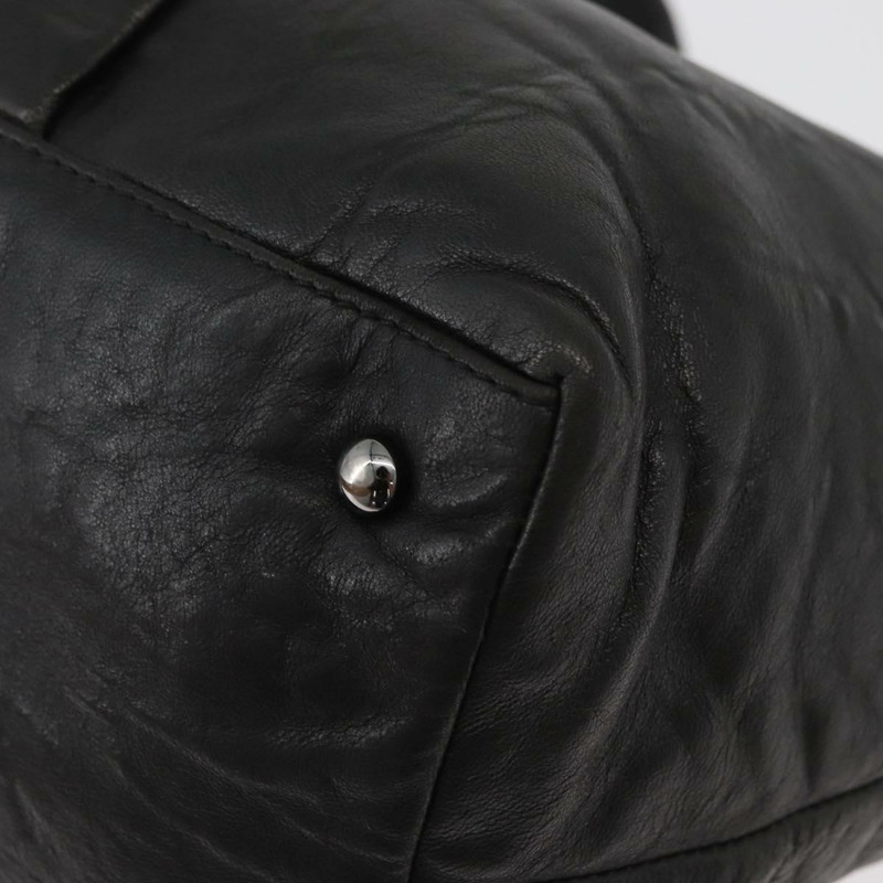 【日本直送】香奈兒 2.55 Matelasse 手提包 羊皮 黑色 銀色 CC 標誌 Auth bs35399A-15