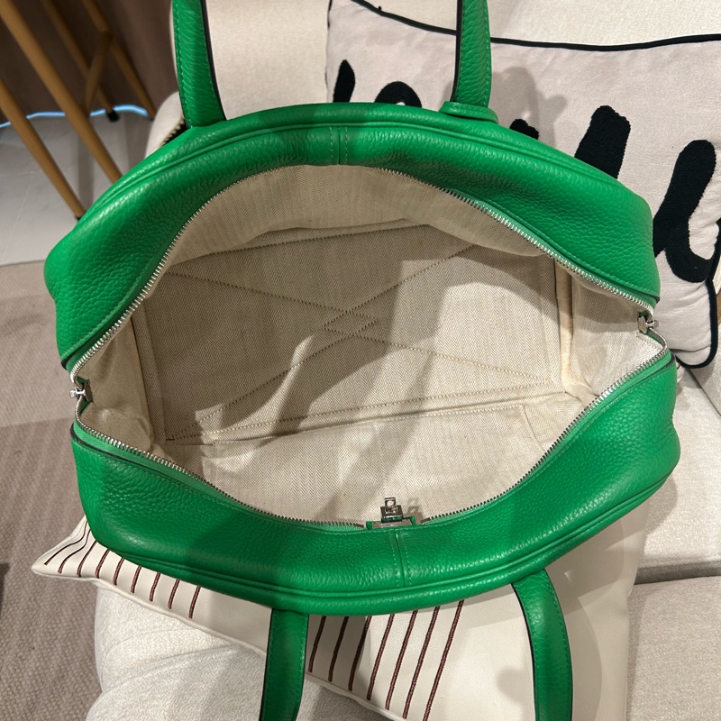 HERMES Victoria 35 shoulder bag Stamp [R] 竹子綠-4