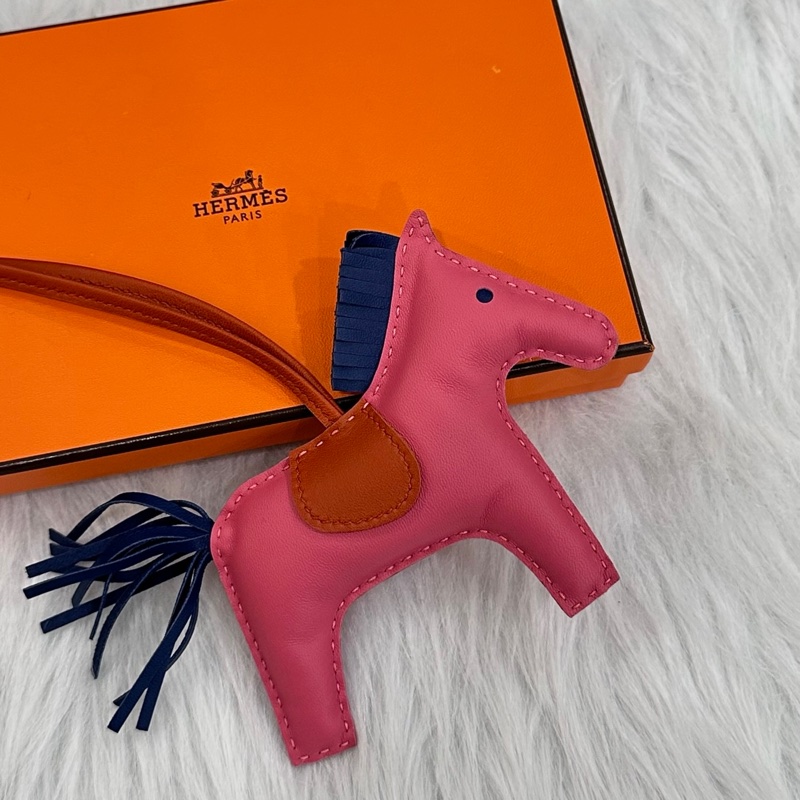 HERMES 粉色Rodeo PM 小馬吊飾-0