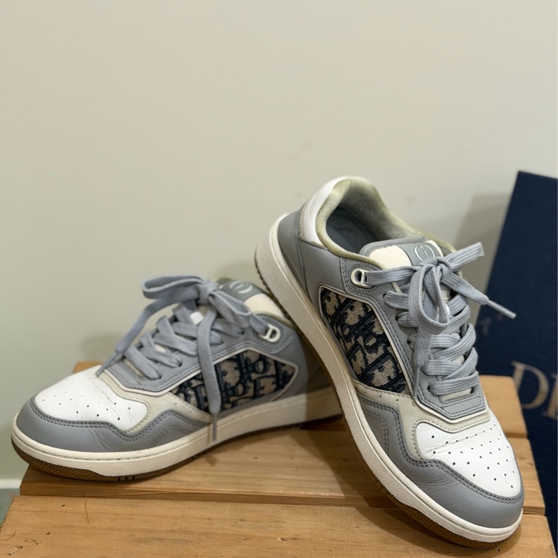 【附百貨發票】Dior B27 低筒運動鞋 灰色 Oblique 印花(附專櫃購證)-0