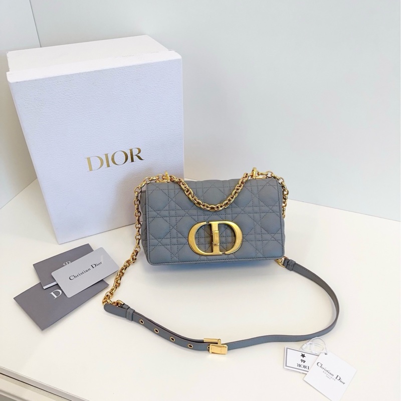 ✨Dior迪奧|岩石灰金扣Caro戴妃鏈條包小號|98新-1