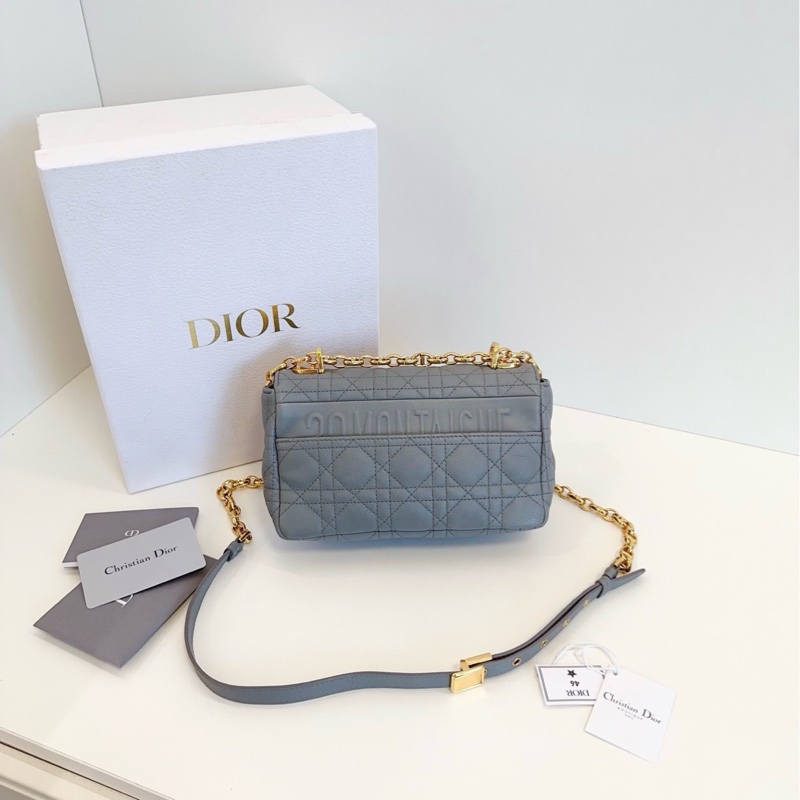 ✨Dior迪奧|岩石灰金扣Caro戴妃鏈條包小號|98新-2