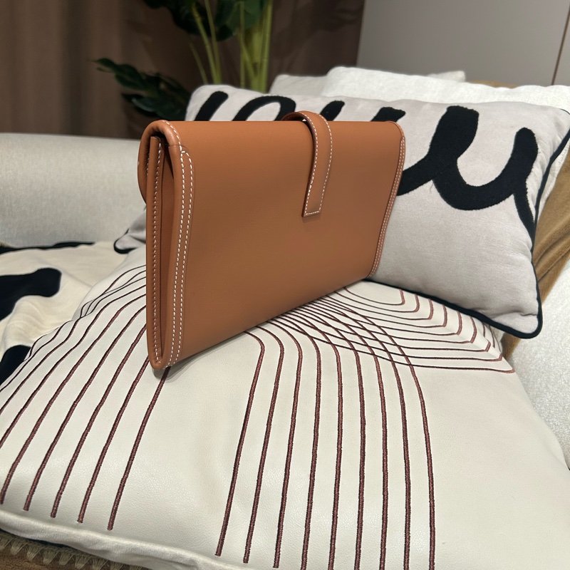 HERMES Jige Elan 29 Stamp U Clutch gold Calfskin-3