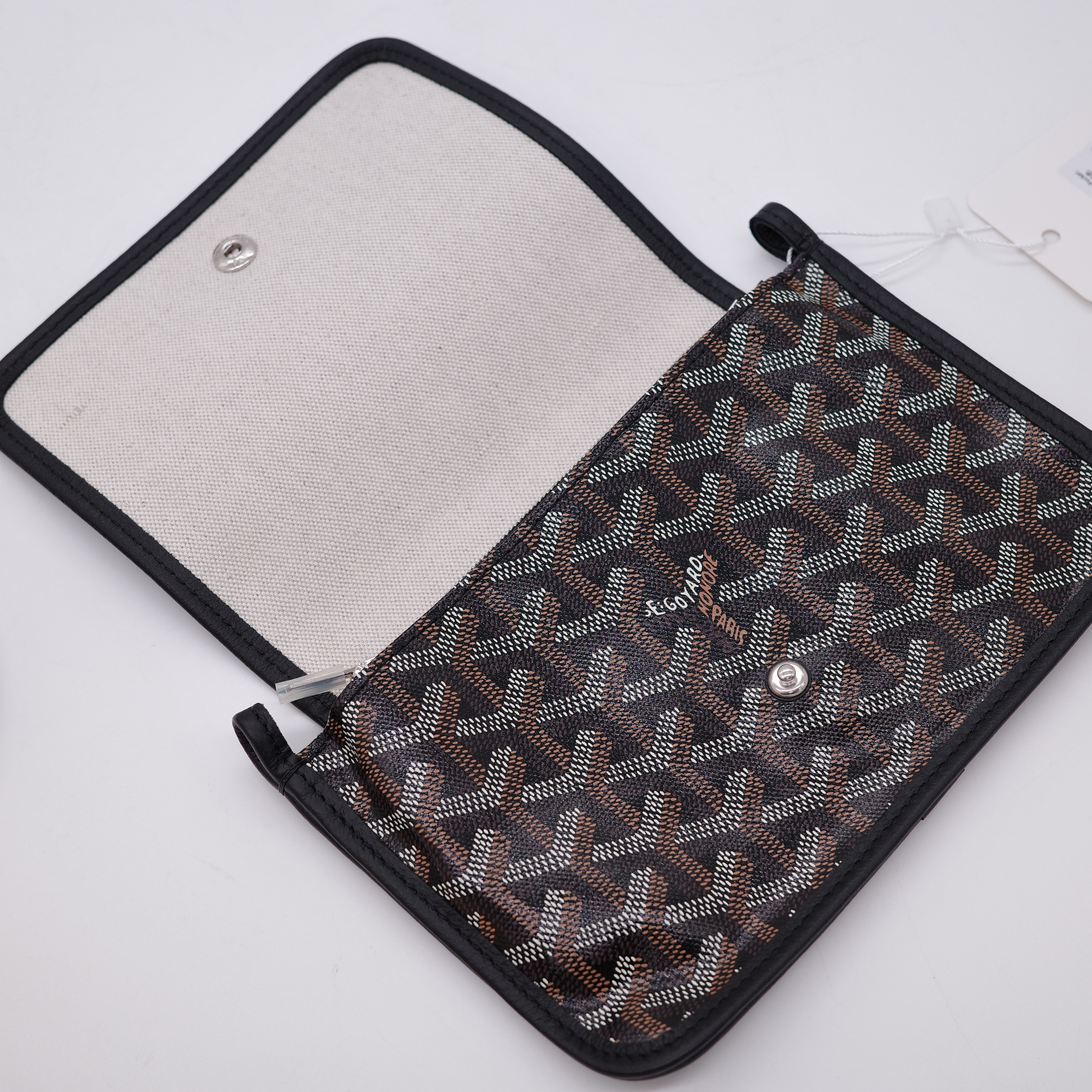 Goyard 戈雅 Plumet Pocket Wallet 肩背隨身錢包 黑色-4