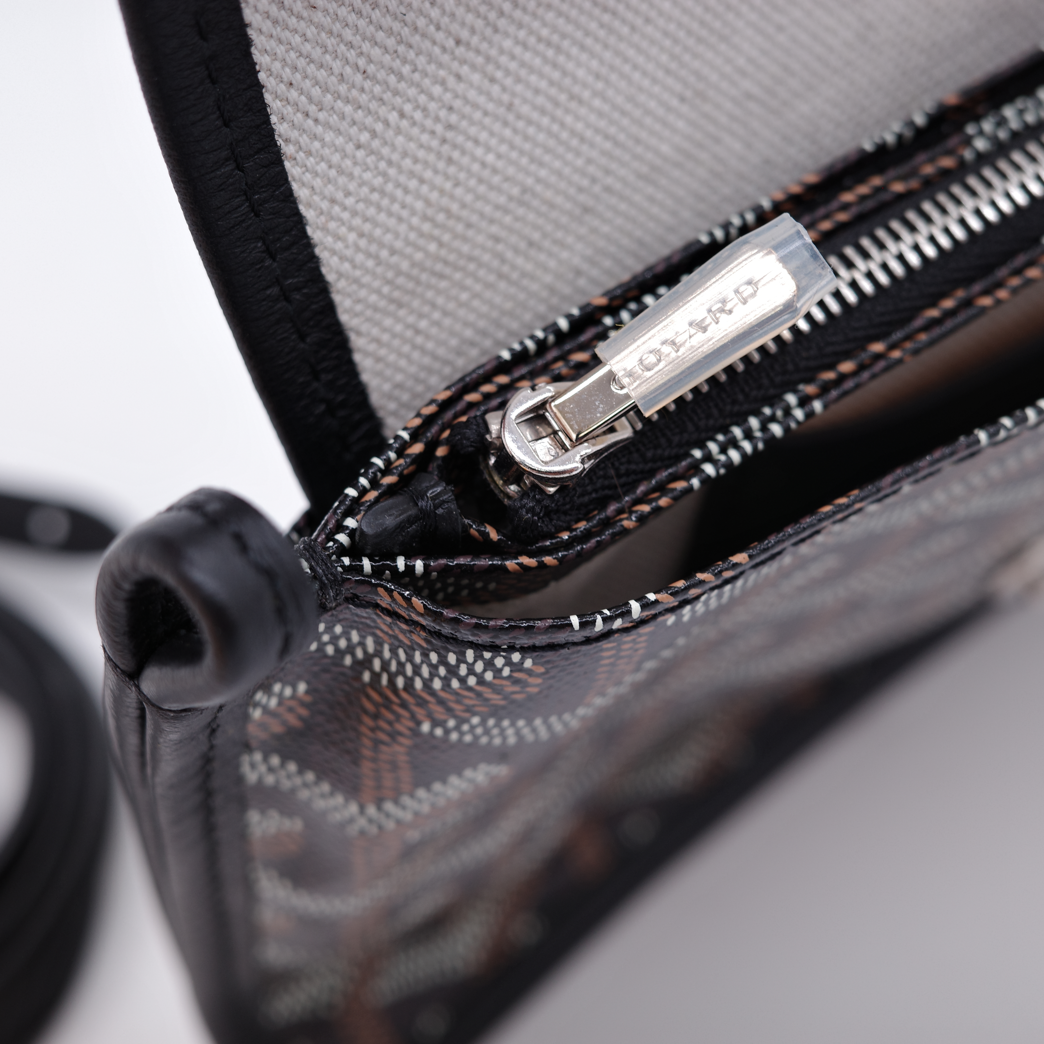 Goyard 戈雅 Plumet Pocket Wallet 肩背隨身錢包 黑色-5