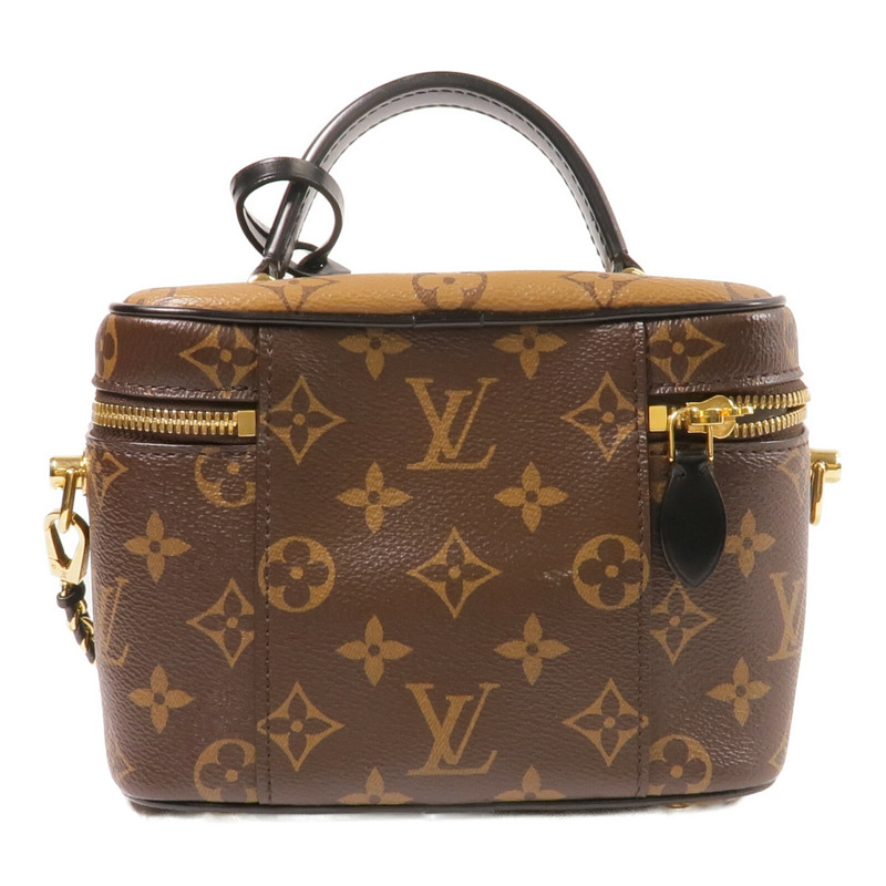LOUIS VUITTON Monogram/Monogram Reverse Vanity PM手挽肩背兩用袋棕色-1