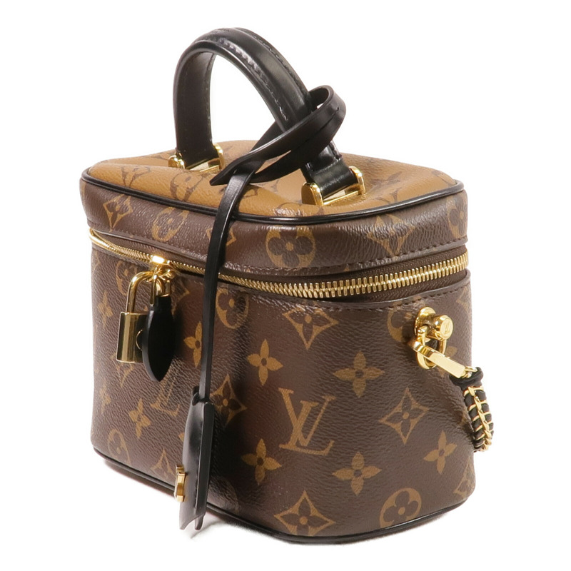 LOUIS VUITTON Monogram/Monogram Reverse Vanity PM手挽肩背兩用袋棕色-2
