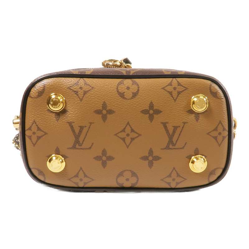 LOUIS VUITTON Monogram/Monogram Reverse Vanity PM手挽肩背兩用袋棕色-3