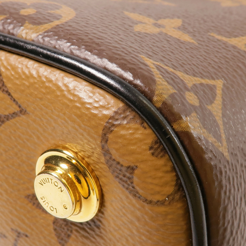 LOUIS VUITTON Monogram/Monogram Reverse Vanity PM手挽肩背兩用袋棕色-13